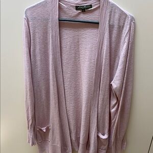 Eddie Bauer Open-Front Lightweight Cardigan in Pale Pink